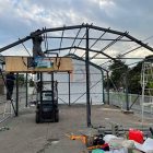Japanese metal garage building installation
