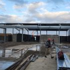 Steel frame warehouse construction in Fiji