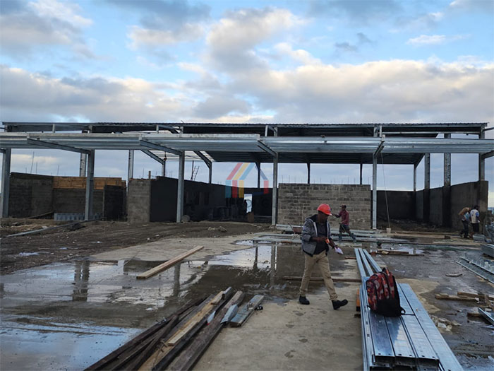 steel frame warehouse construction