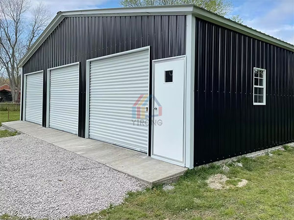 3-car steel structure garage