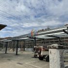 Japanese single slope steel warehouse installation