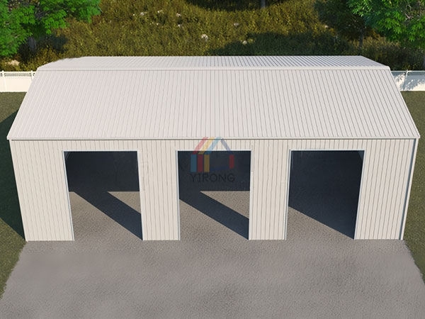 double-slope roof metal garage