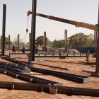 Burkina Faso factory building steel structure begin installation Burkina Faso factory building steel structure begin installation