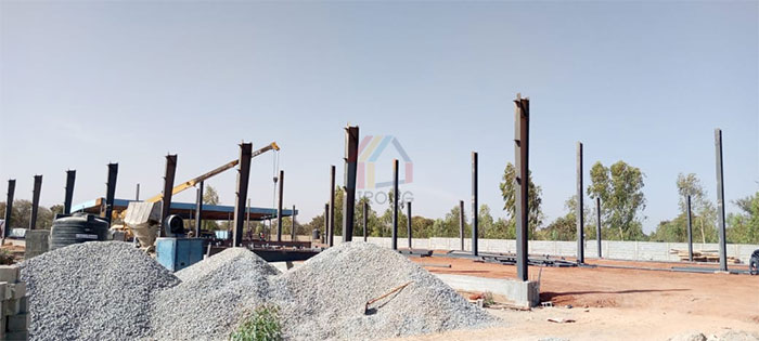 factory building steel structure installation