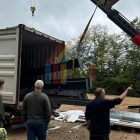 French client unloads steel structures for shed project French client unloads steel structures for shed project