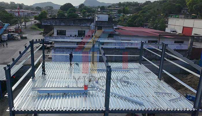 two story steel warehouse construction
