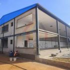 Steel structure godown with mezzanine in Zambia Steel structure godown with mezzanine in Zambia