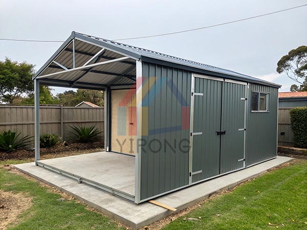 metal shed with floor