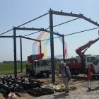 Construction of small steel warehouse in Japan Construction of small steel warehouse in Japan