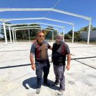 Galvanized structural steel installation for prefab warehouse in Chile