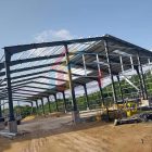 Steel structure installation for Dominican mortar warehouse Steel structure installation for Dominican mortar warehouse