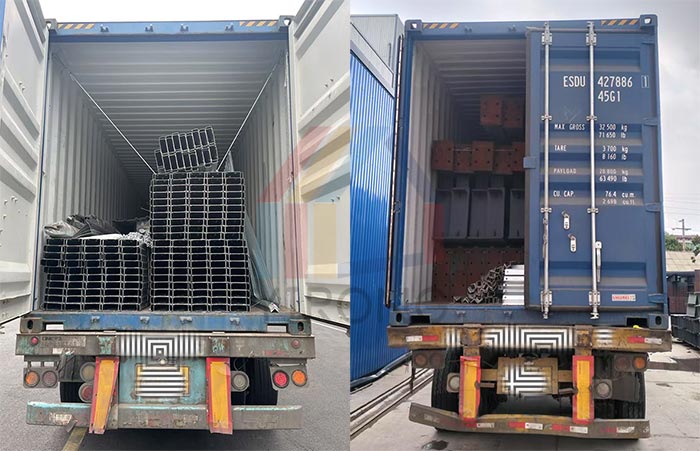 steel structure packaged and shipped