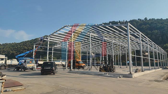 galvanized steel structure workshop installation