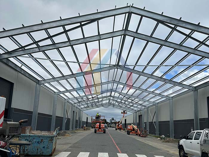1600㎡ galvanized steel structure warehouse