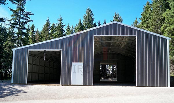 two-car prefab metal garage