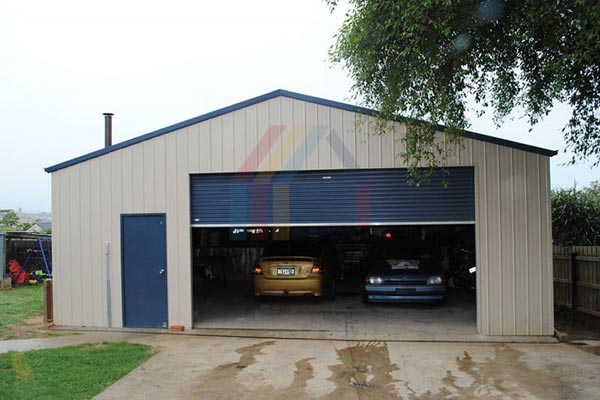 two-car prefab metal garage