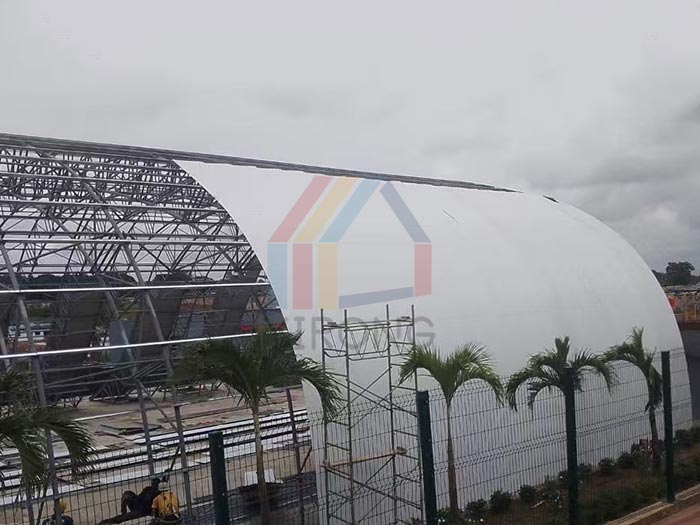 steel truss structure curved wxhibition hall