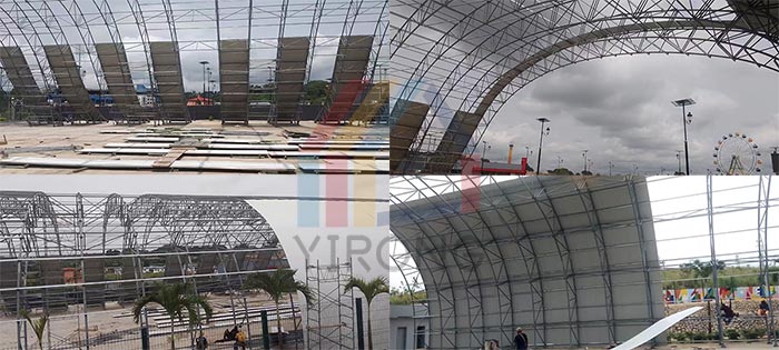 curved wxhibition hall installation