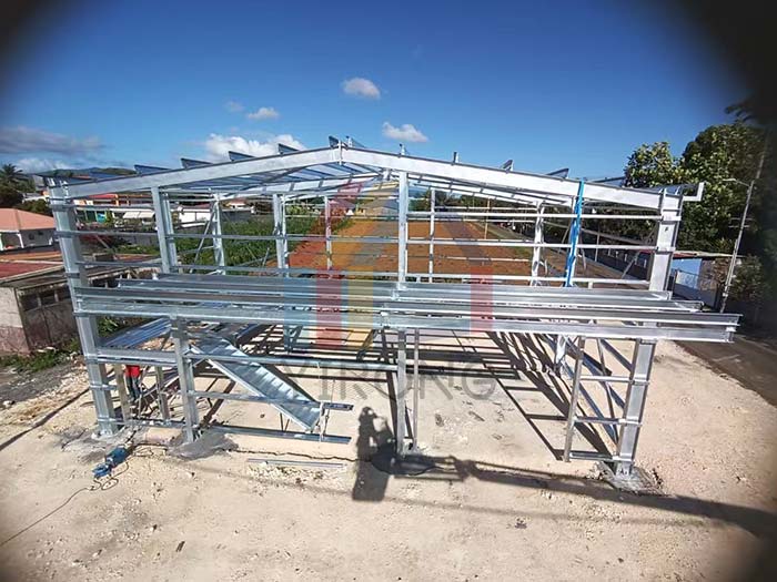 2-floor galvanized steel warehouse