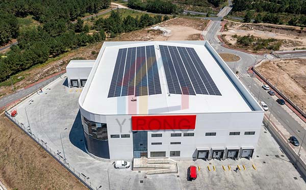 steel structure building with photovoltaic roof