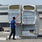 PU edge-sealed rock wool wall panels packaged and shipped to Mexico PU edge-sealed rock wool wall panels packaged and shipped to Mexico