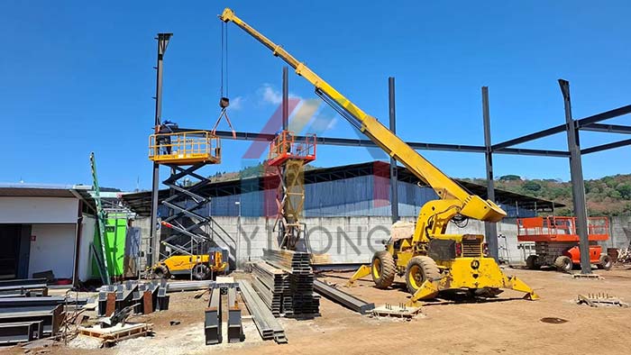 two-story steel storage warehouse installation