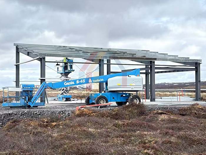 Iceland single-slope steel structure warehouse